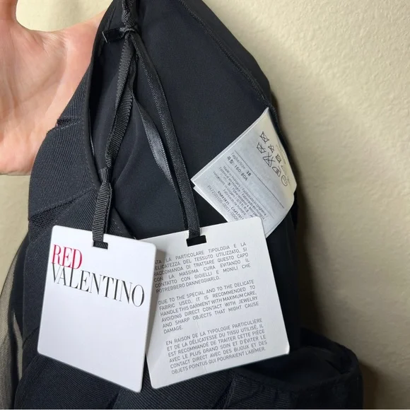 RED VALENTINO Black Vertical Mesh Stripe Skirt - Sz US 0 / IT 38 / XS - Picture 5 of 11